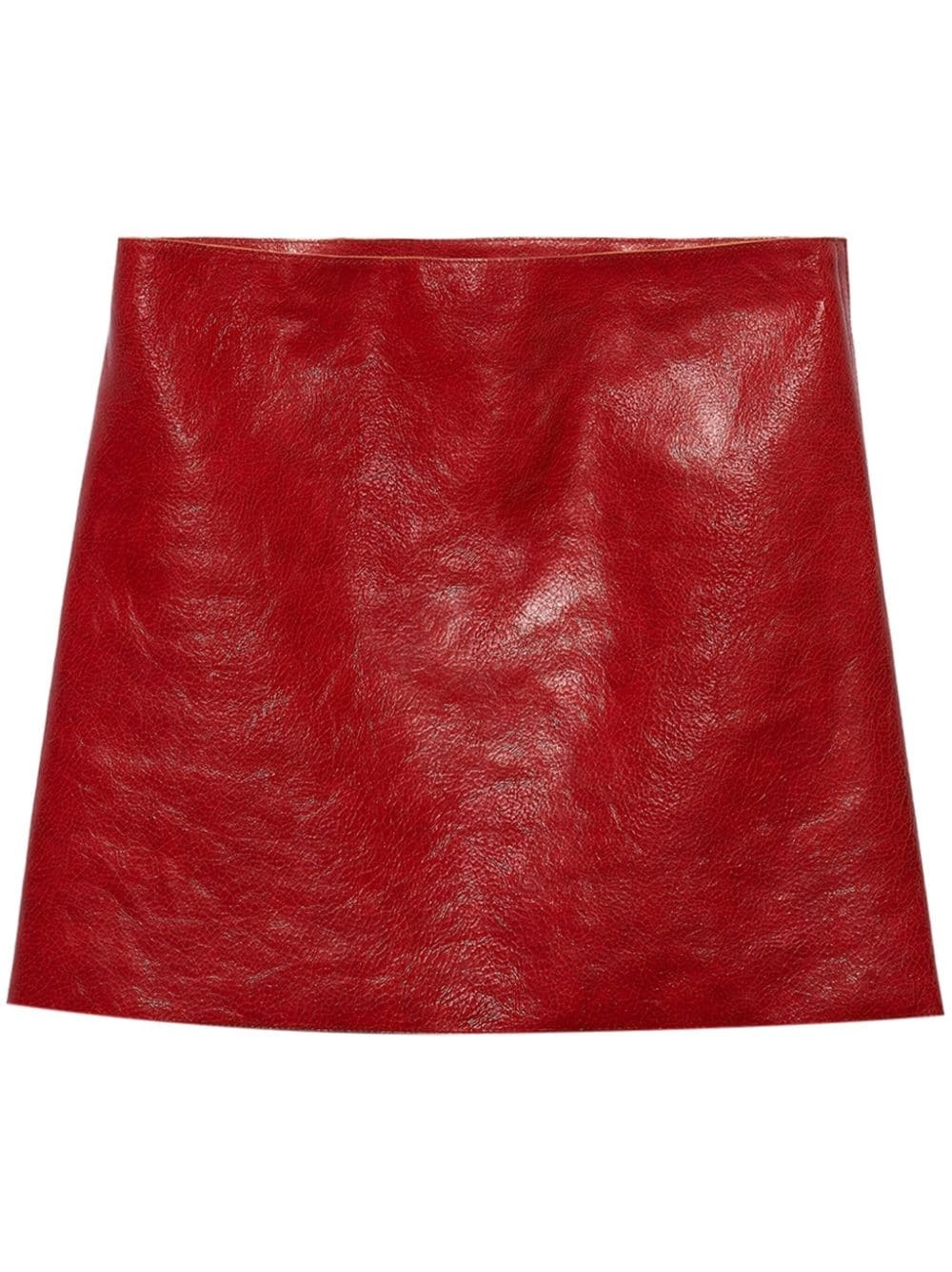 cracked-effect leather mini skirt - 1