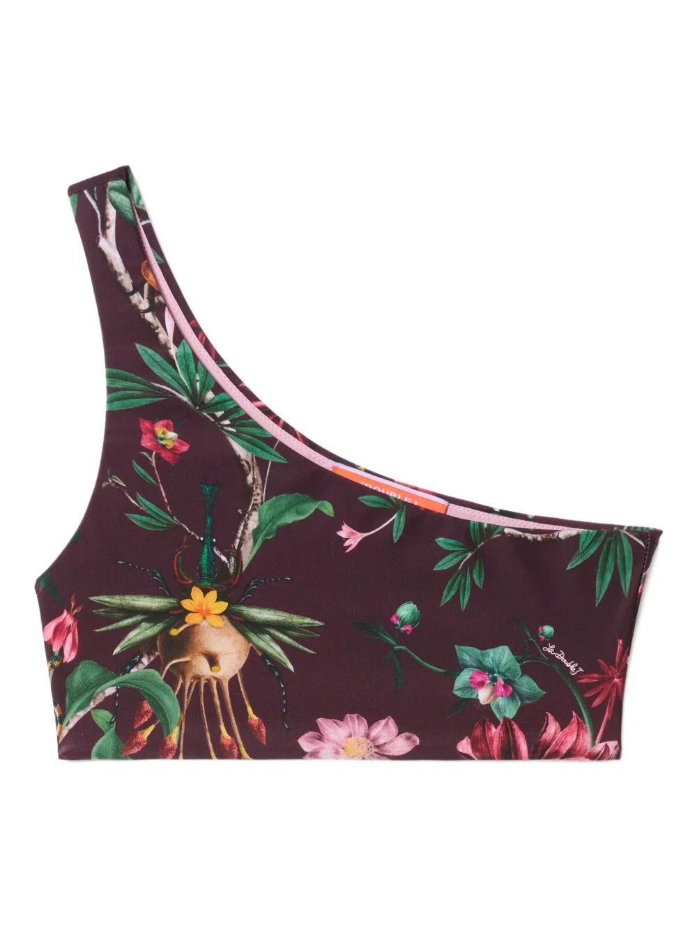 Goddess one-shoulder floral-print bikini top - 1