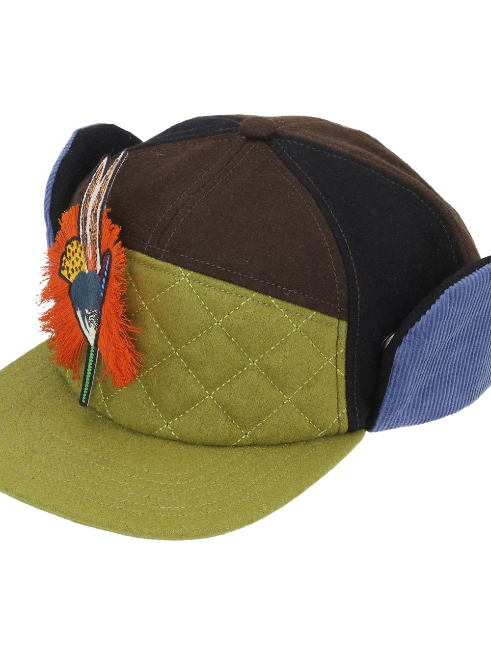 feather-embellished cap - 2