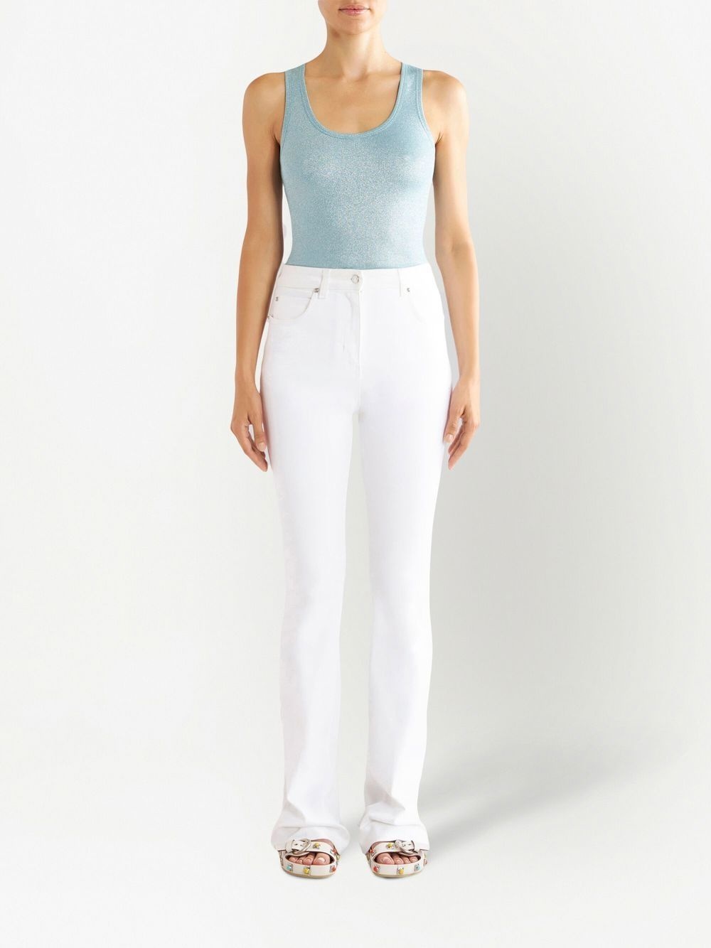embroidered straight-leg jeans - 2