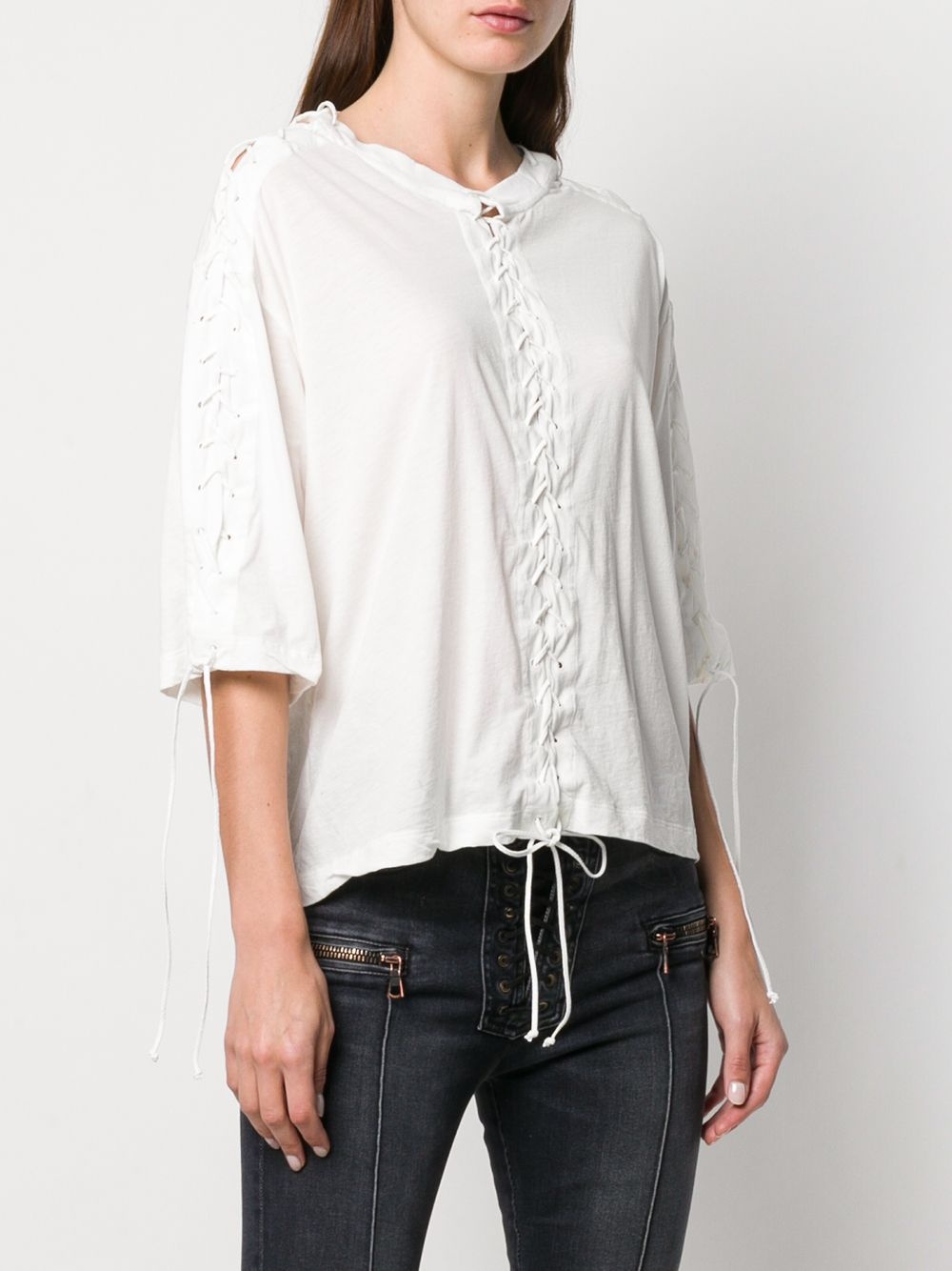 lace-up T-shirt - 3