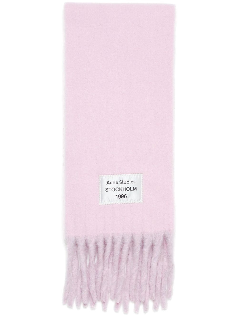 logo-tag fringed scarf - 1