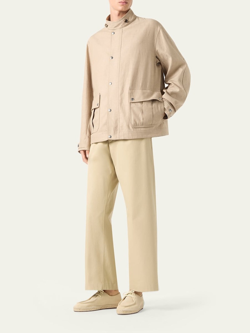 Loro Piana Men's Kody Linen Flap-Pocket Blouson outlook