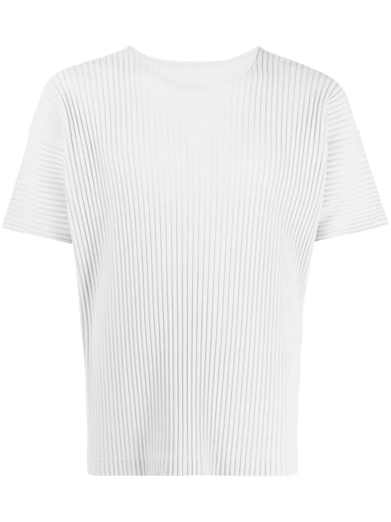 AW23 PLEATED SHORT SLEEVE SHIRT - LIGHT GRAY 1