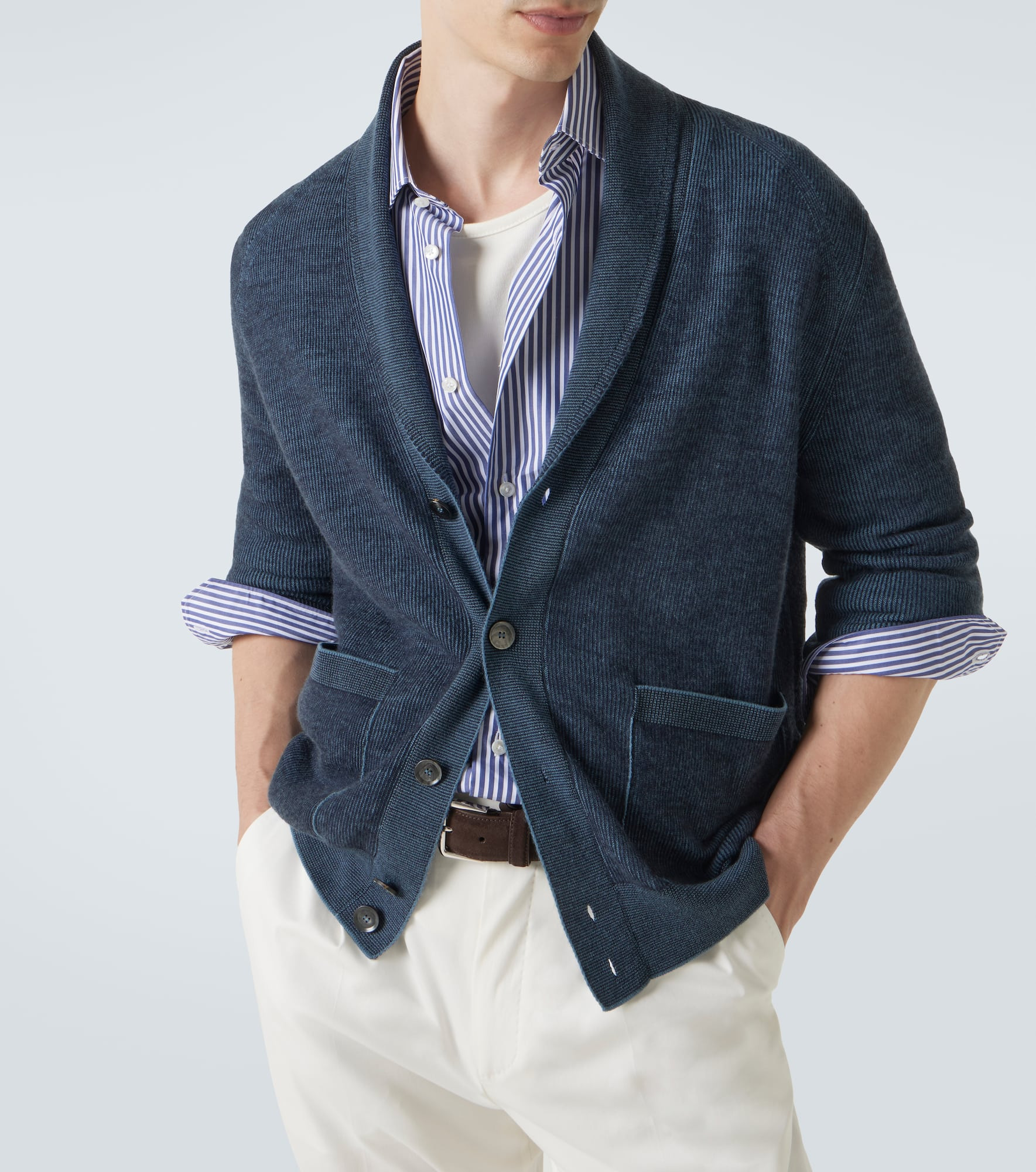 Cashmere and wool cardigan - 5
