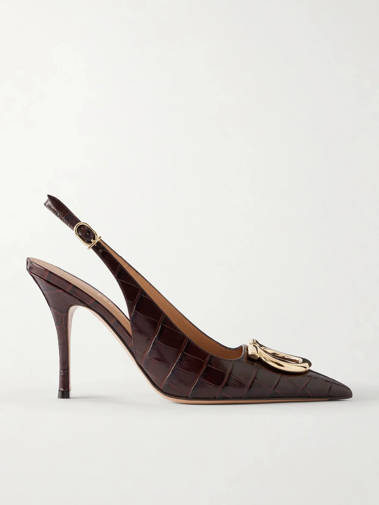 Sara 95 Croc-effect Leather Pumps - 1