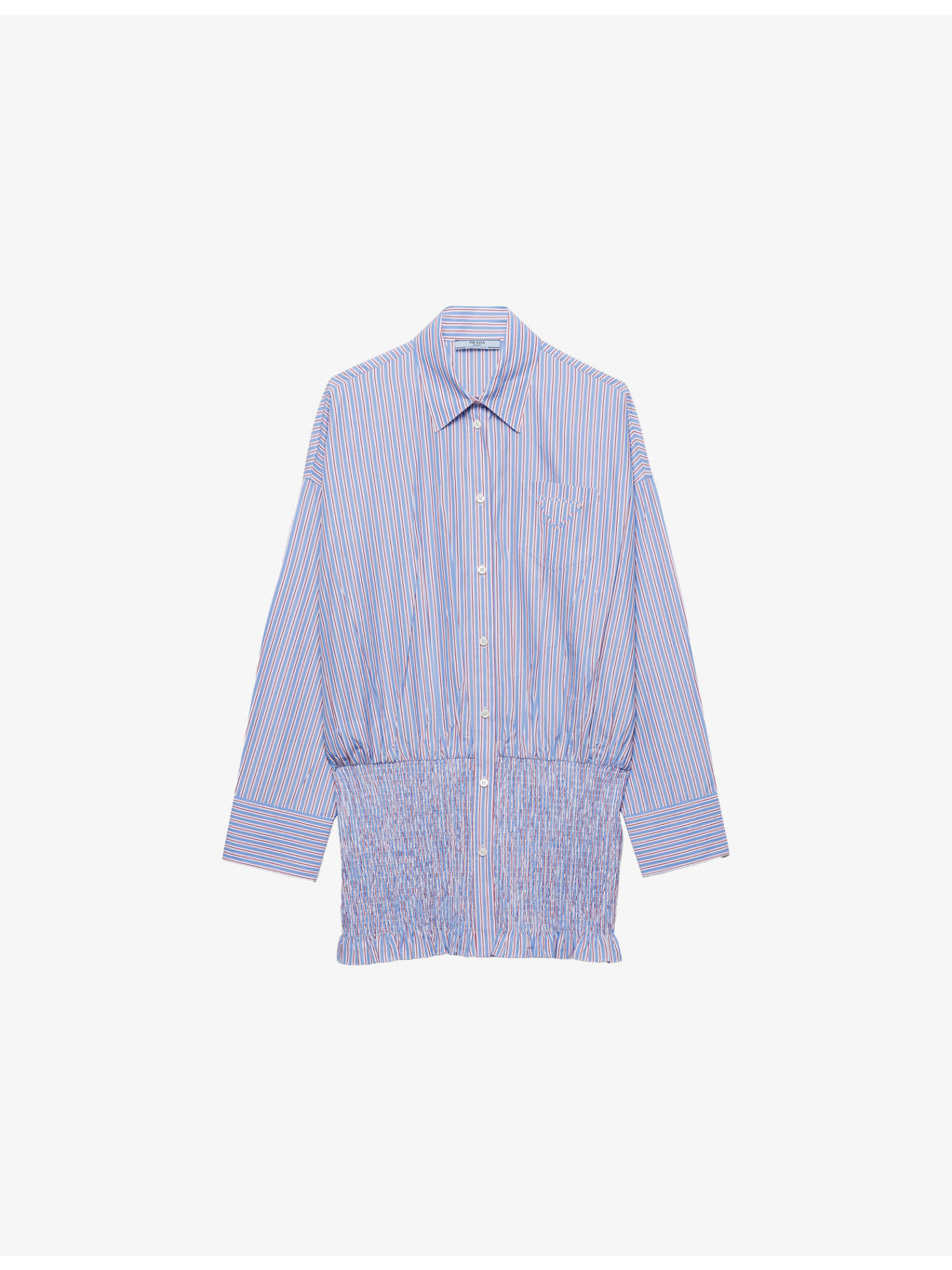 Stripe-Print Cotton-Poplin Mini Shirt Dress - 1