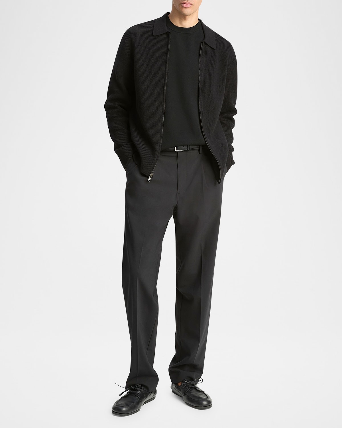 Men's Wool-Blend Two-Way Zip Cardigan Shirt Jacket - 2