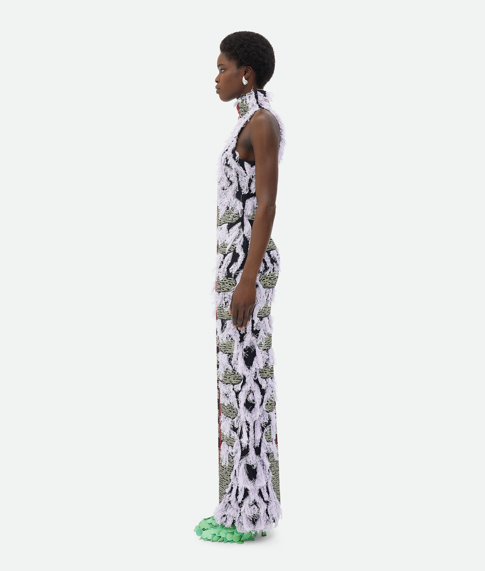 Jacquard Fringed Long Dress - 2