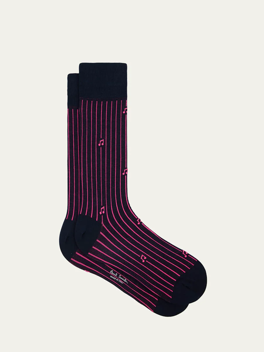 Men's Othello Music Stripe Crew Socks - 1