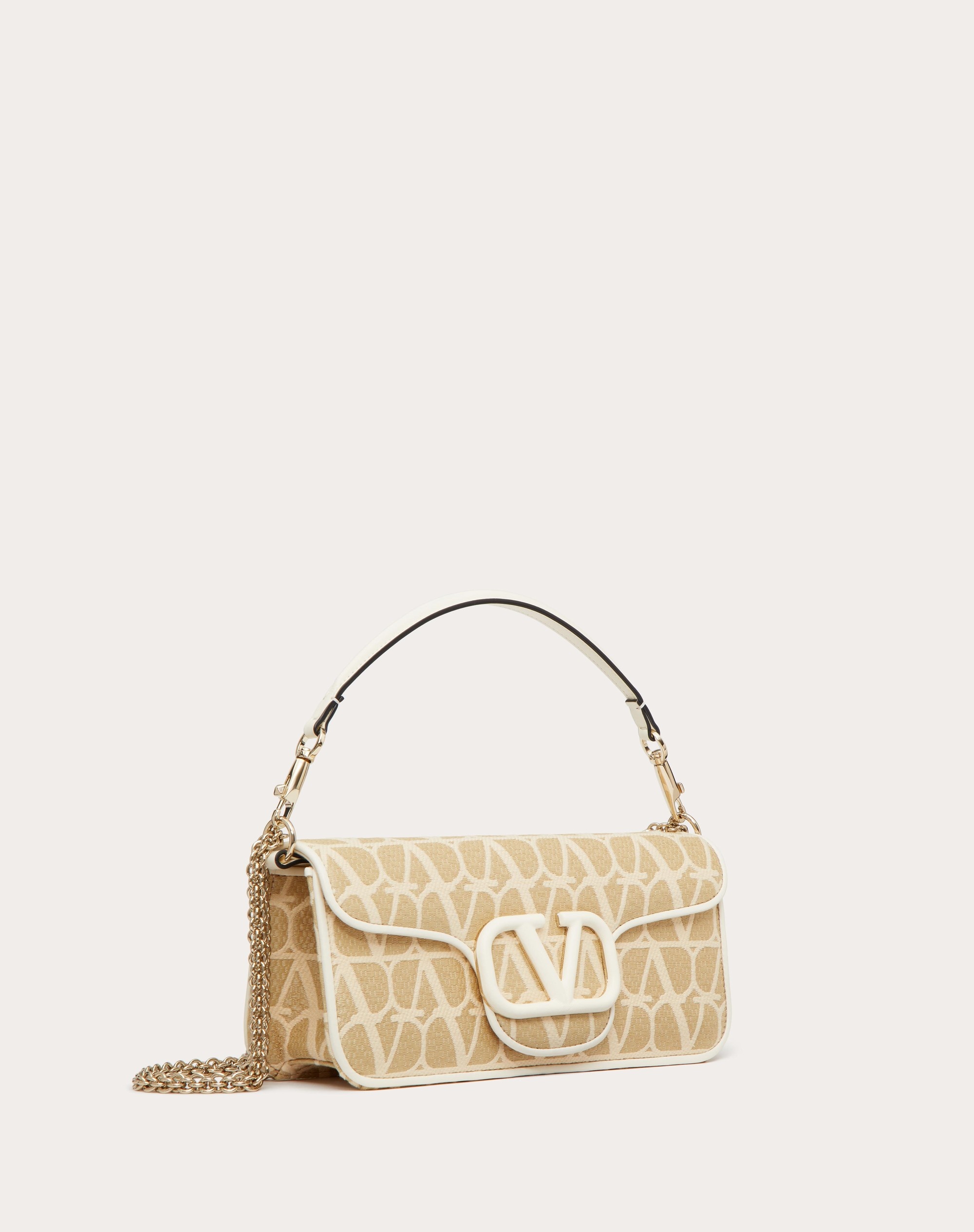 VALENTINO GARAVANI LOCÒ TOILE ICONOGRAPHE RAFFIA SHOULDER BAG - 3