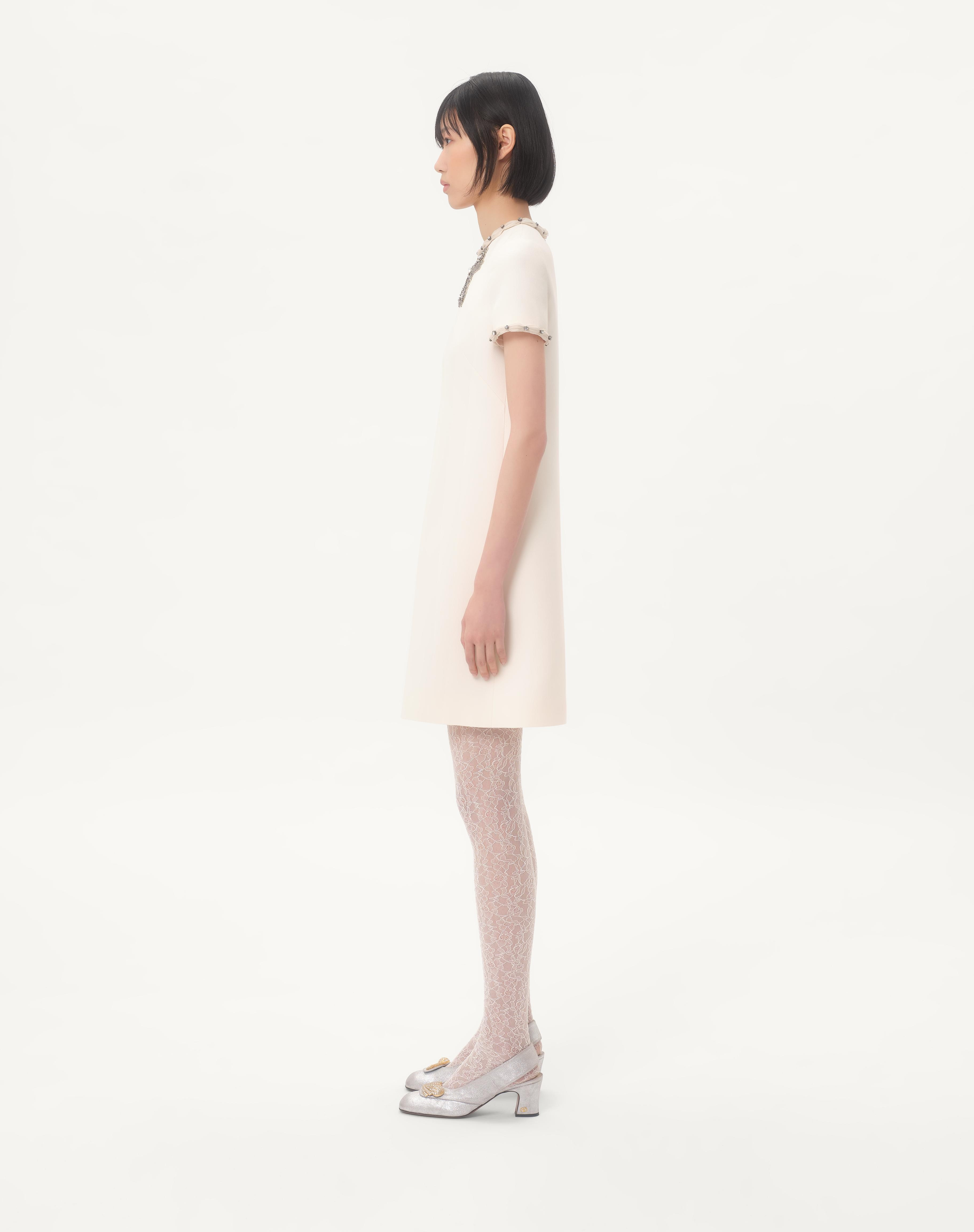 EMBROIDERED CREPE COUTURE SHORT DRESS - 6