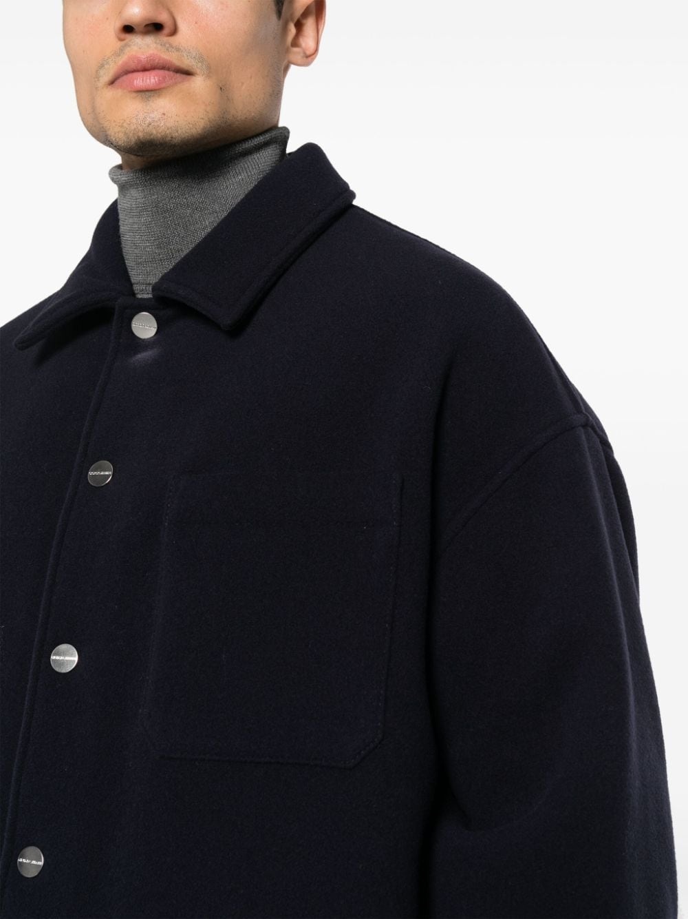 felted virgin wool shirt jacket - 5