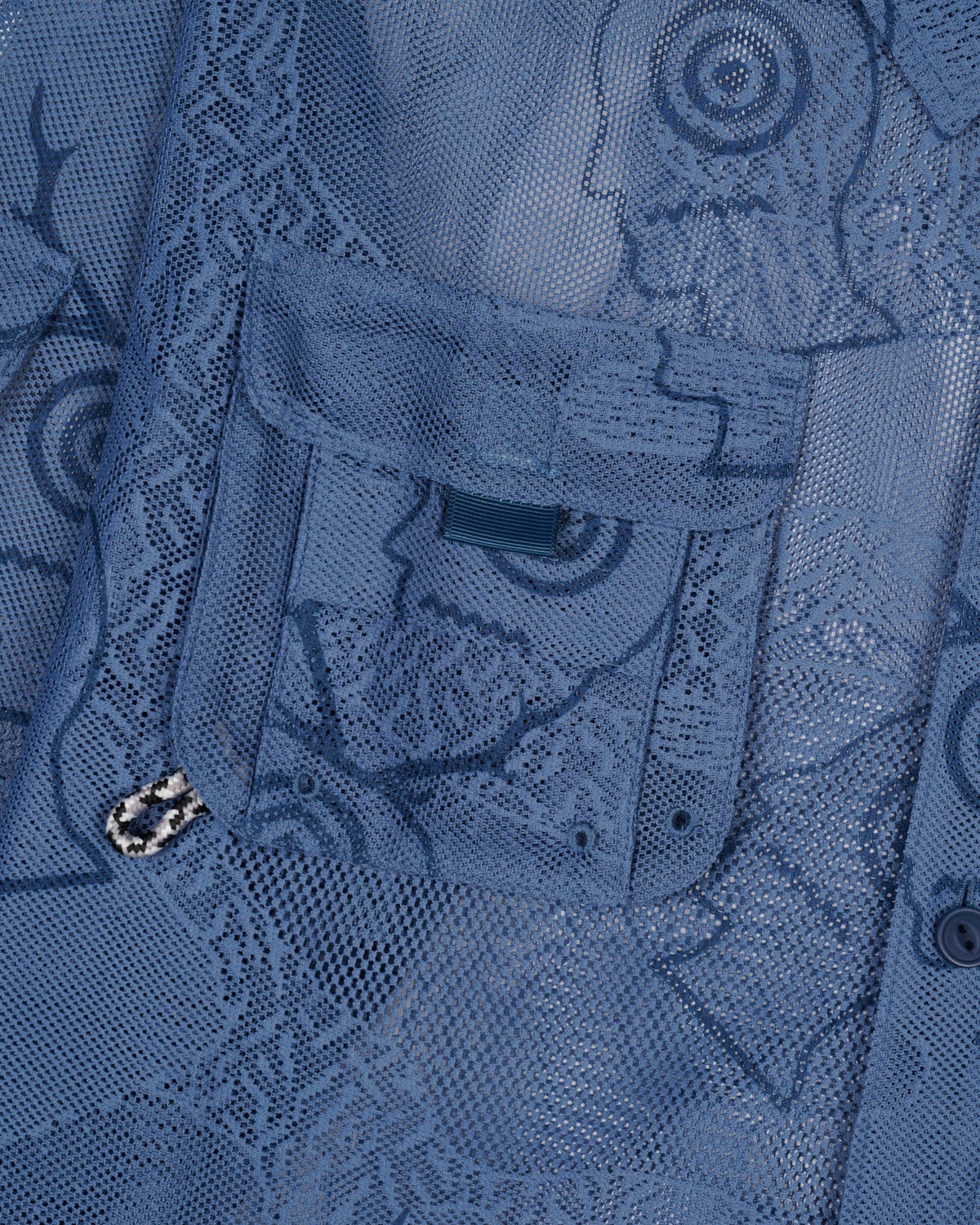 Brain Dead x South2 West8 Engineered Mesh Fishing Button Up Shirt - Slate - 4