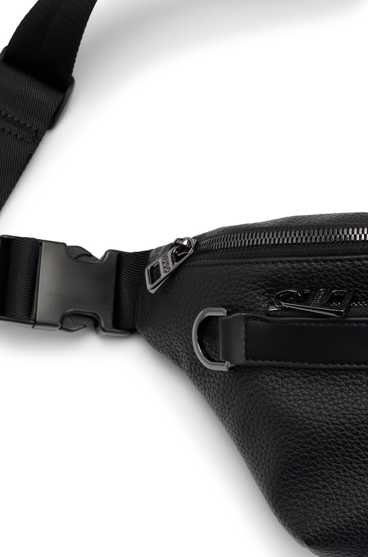 BELT BAG IN FAUX LEATHER WITH METALLIC STACKED LOGO - 6