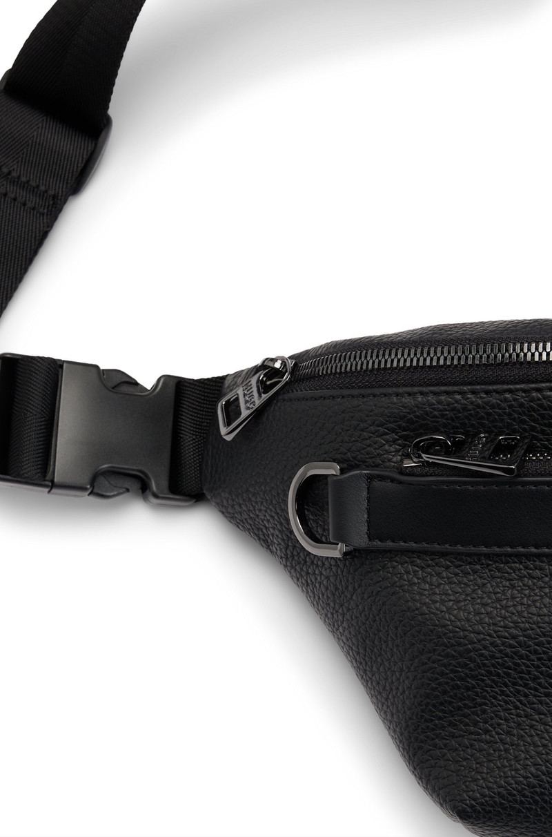 BELT BAG IN FAUX LEATHER WITH METALLIC STACKED LOGO 6