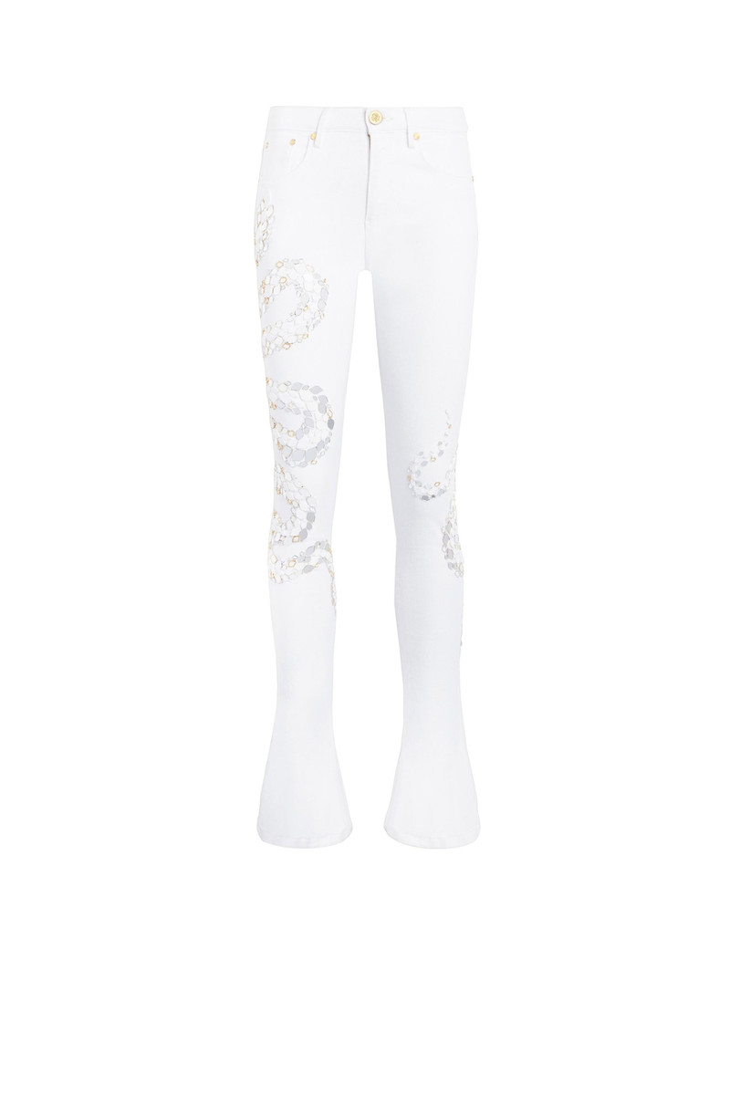 Snake Embellished Jeans 1