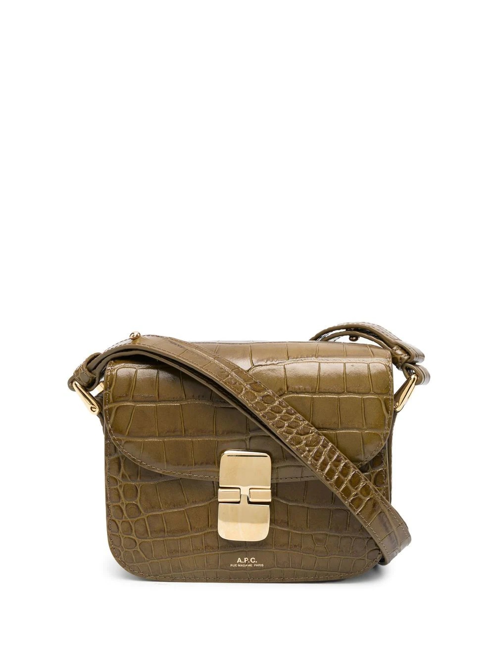 crocodile-effect crossbody bag - 1