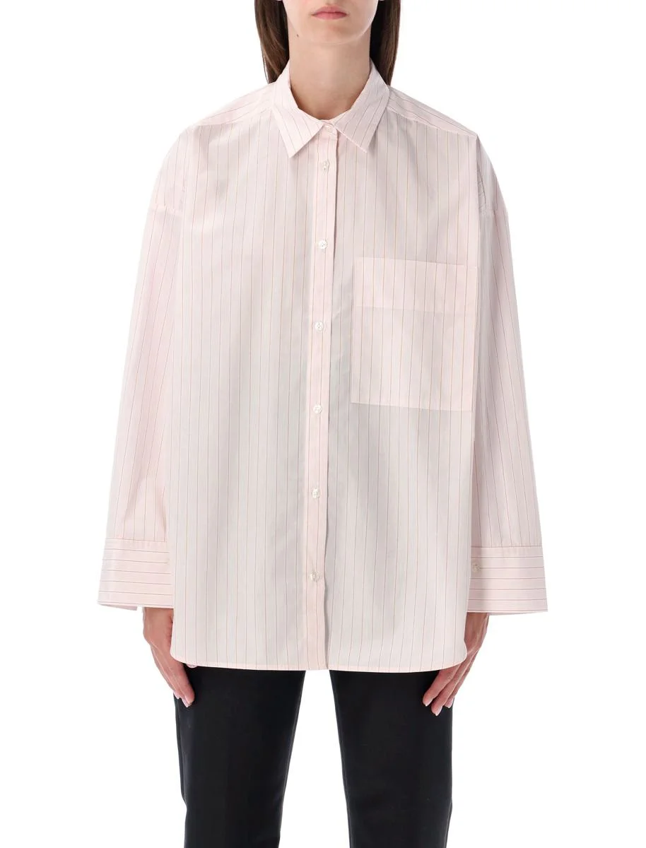 By Malene Birger Pink Striped Oversized Derris Shirt - 1