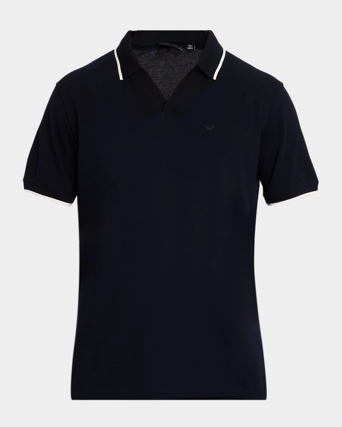 Men's V-Neck Pique Polo Shirt - 1