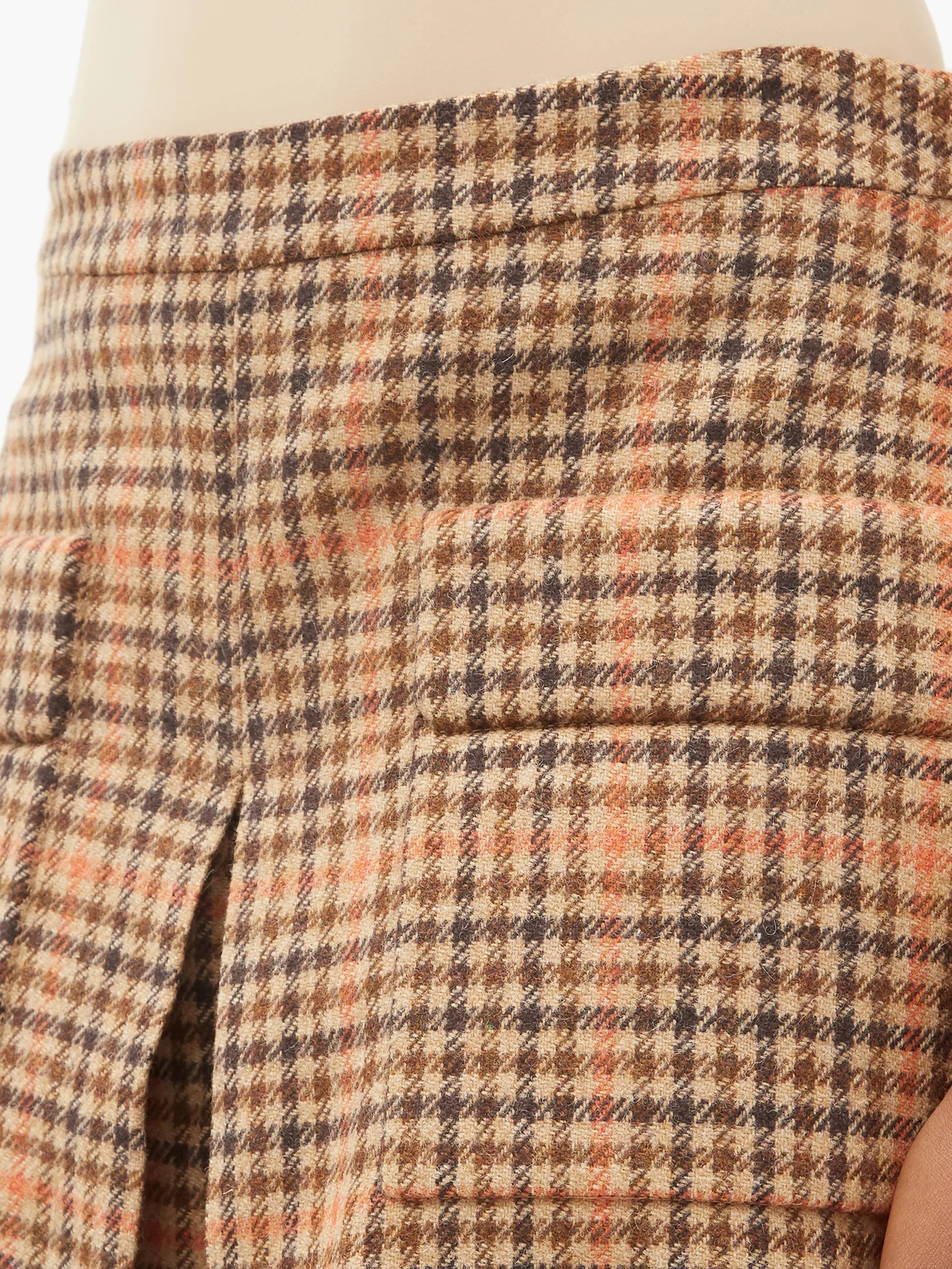 Pleated checked wool culottes - 4