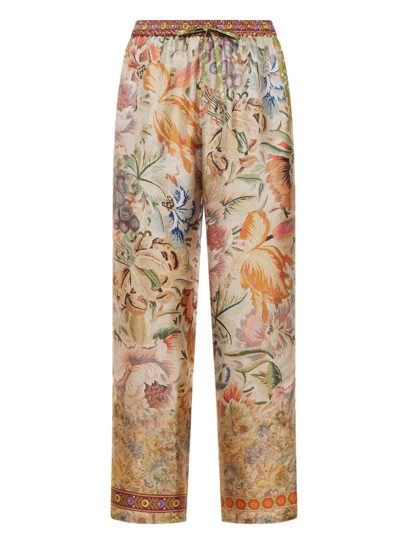 floral-print drawstring-waist trousers 1