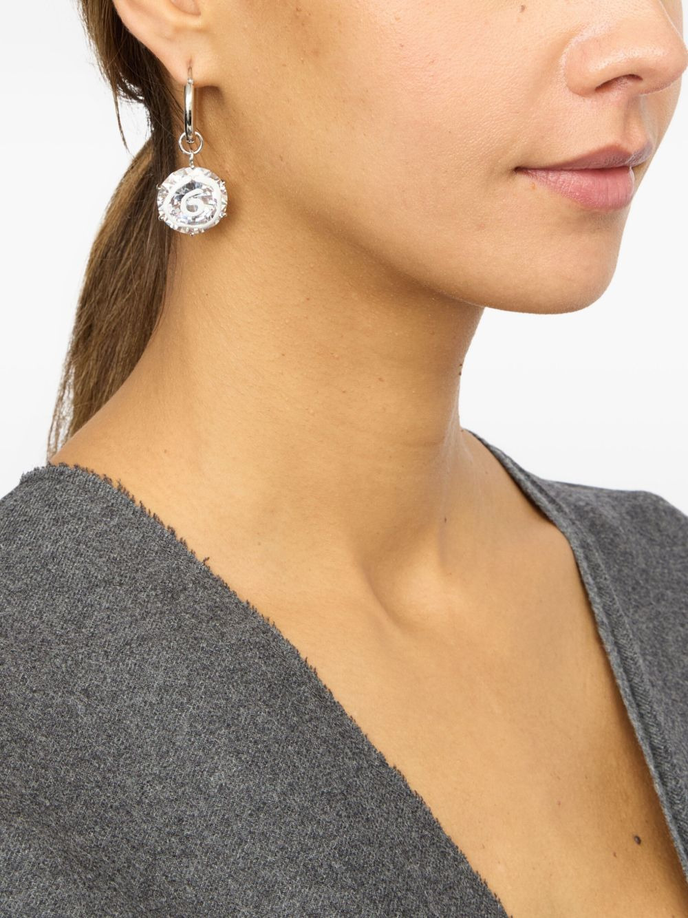 pendant-embellished hoop earrings - 2
