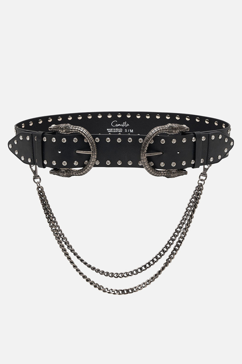 CAMILLA DOUBLE CROC LEATHER BELT outlook