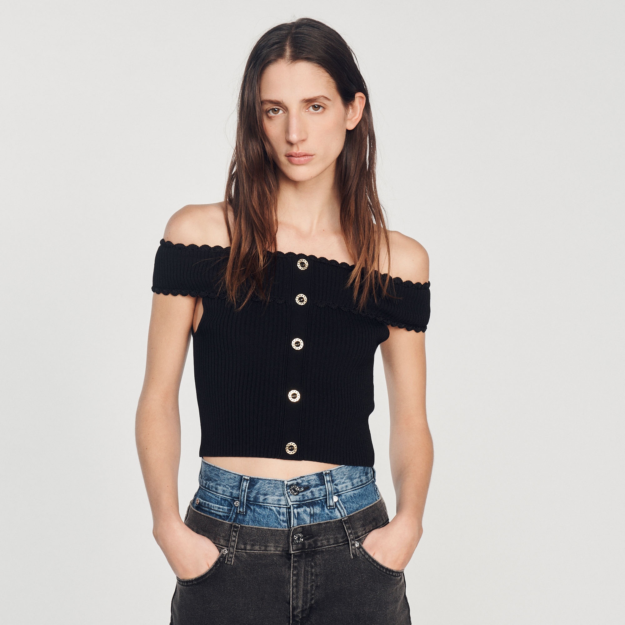 Cropped knit top - 5
