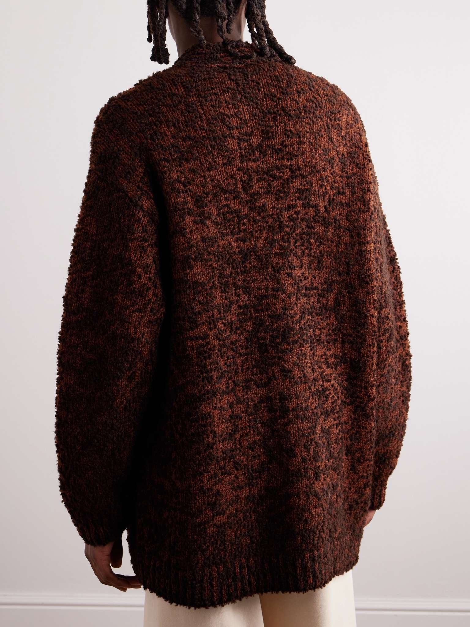 Oversized Wool-Blend Bouclé Cardigan