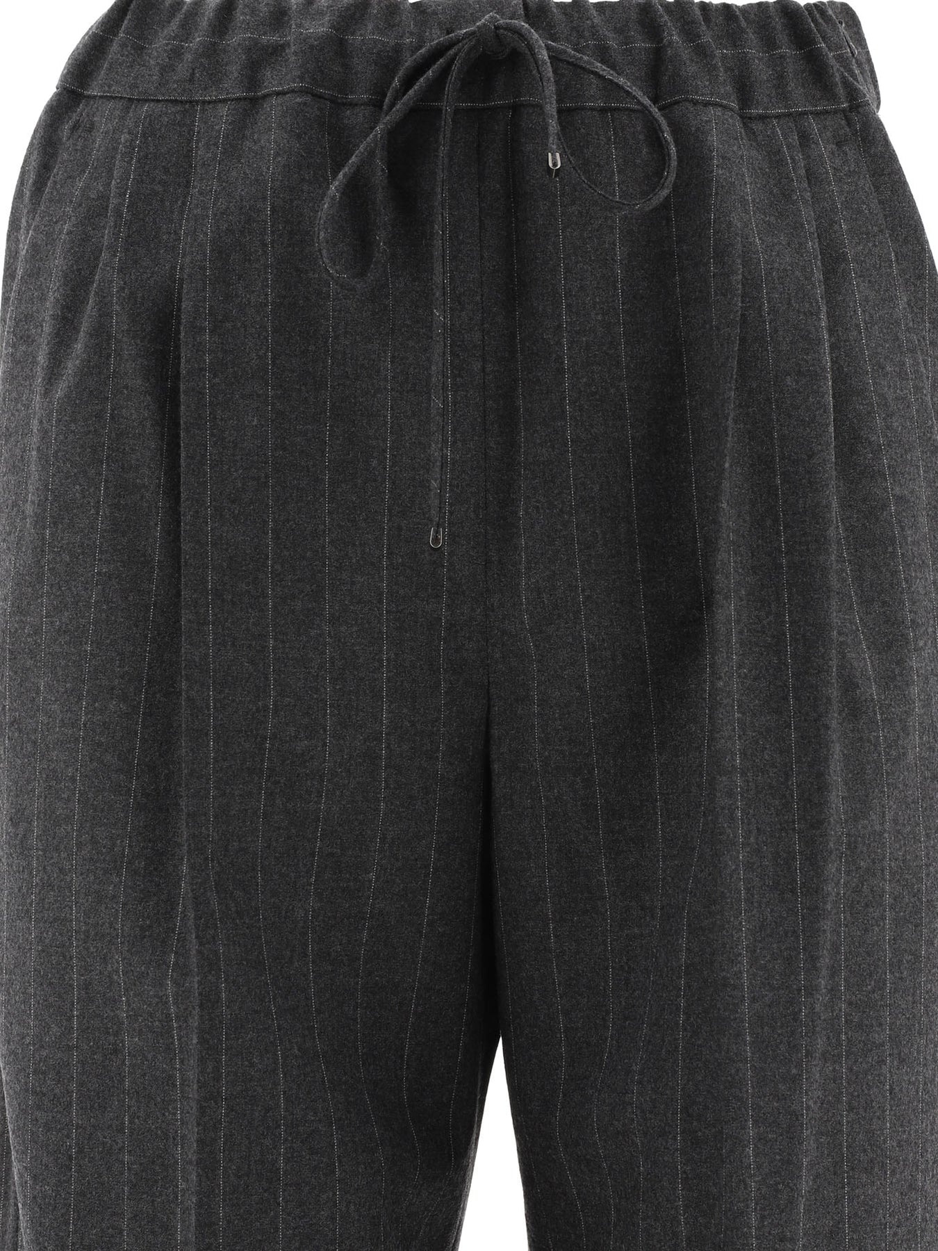 Cashmere Pinstriped Trousers Grey - 3