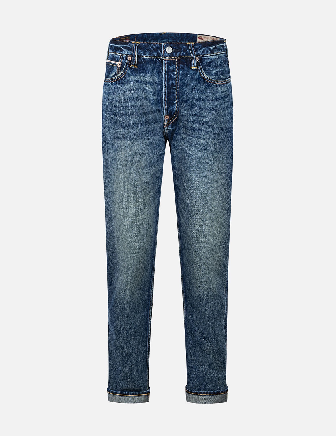 Seagull Embroidery and "EVISU SINCE 1991" Print Patch Carrot Fit Jeans #2017 - 2