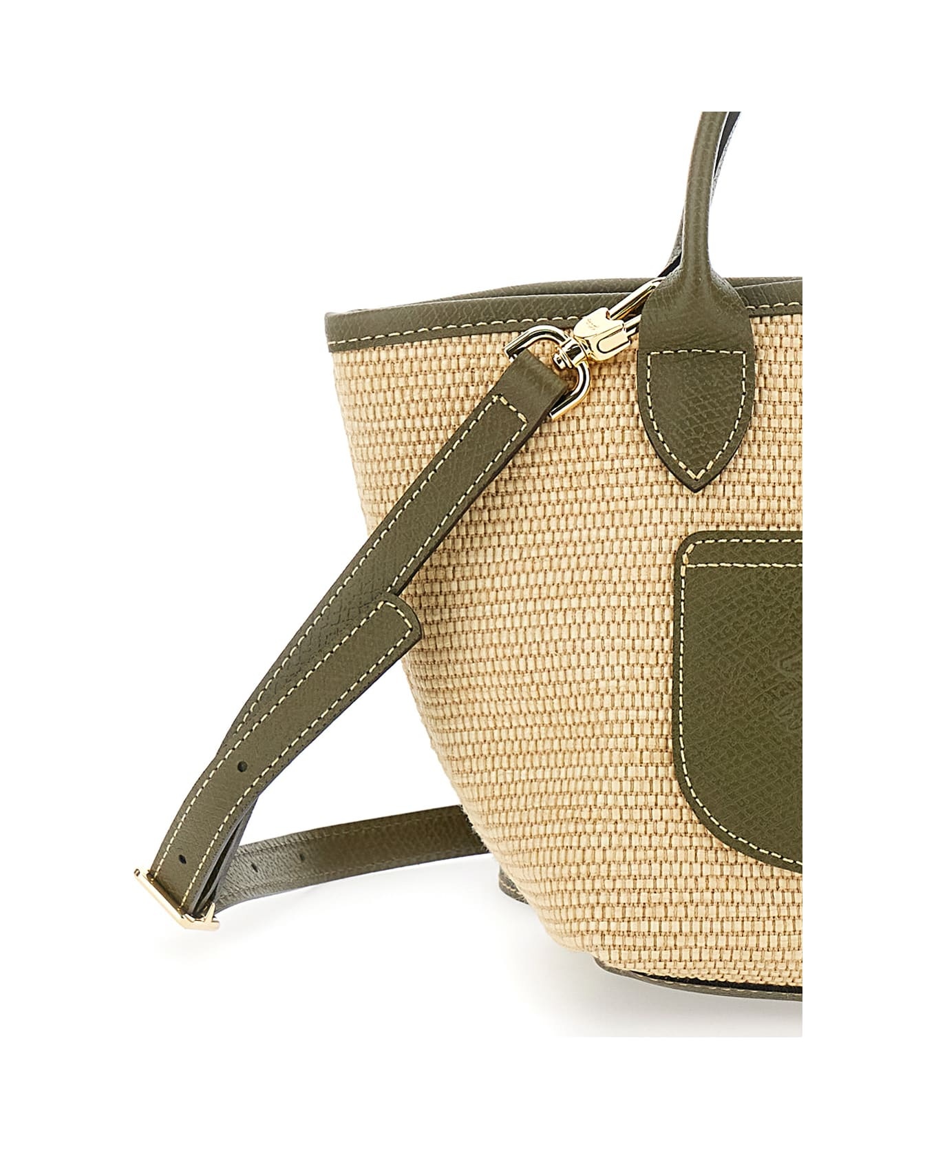'le Pliage Xs' Green Handbag With Logo Embossed On The Front In Fabric And Leather Blend Woman - 3