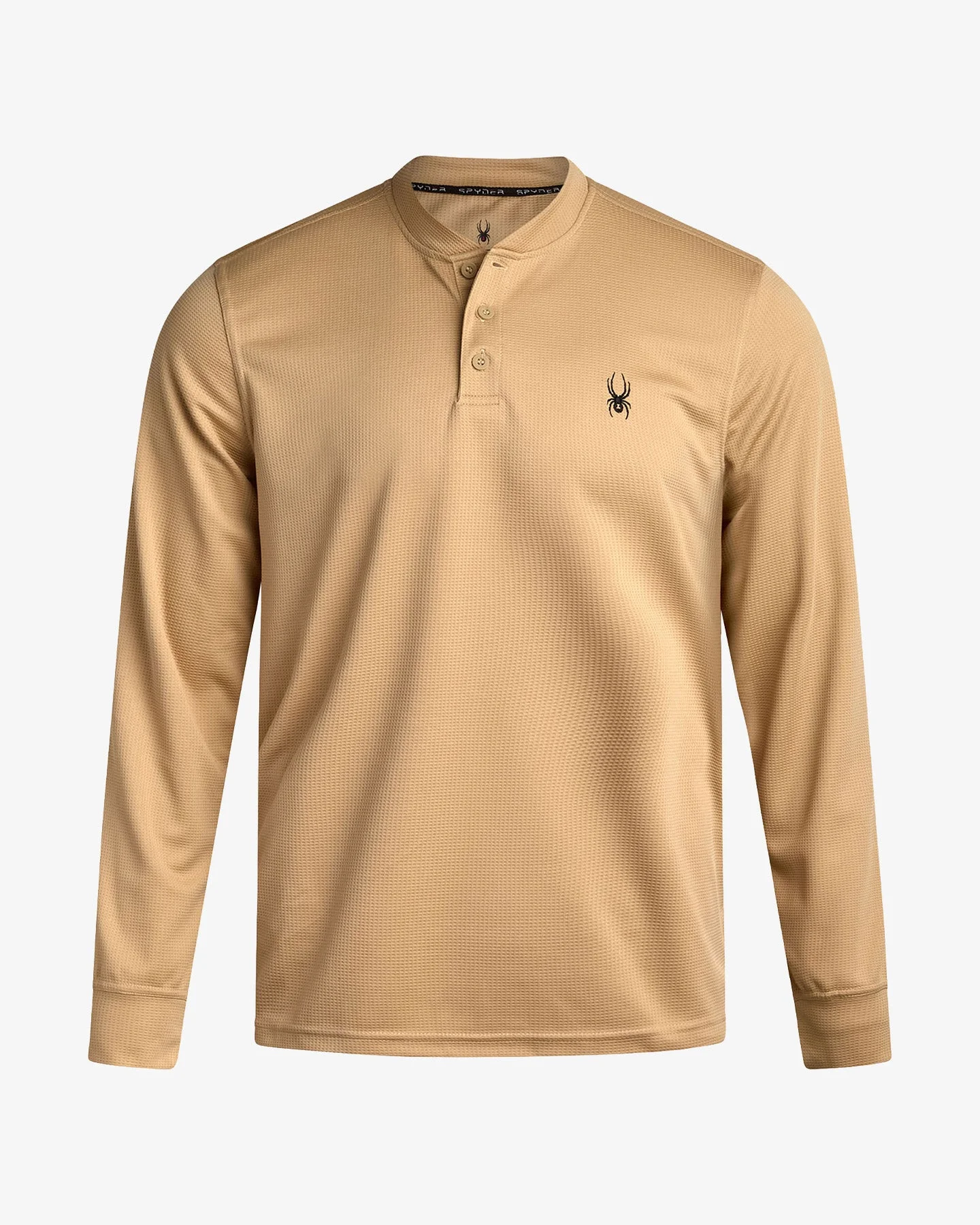 Men's Long Sleeve Thermal Henley - Sand - 1
