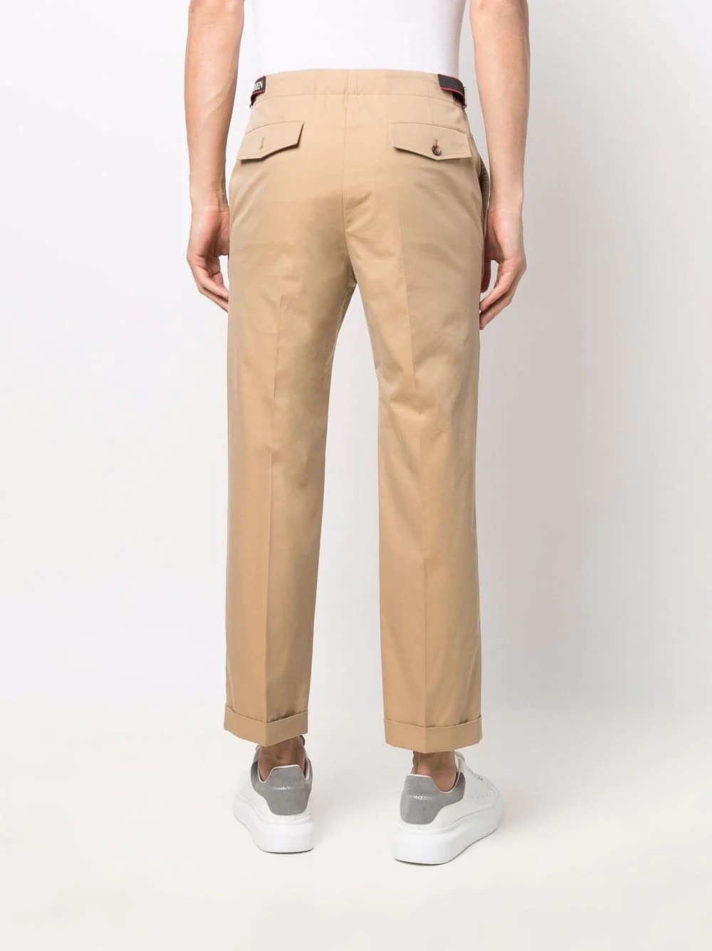 logo tape slim-fit chinos - 4