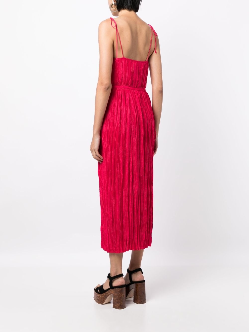 ruched tie-strap maxi dress - 4