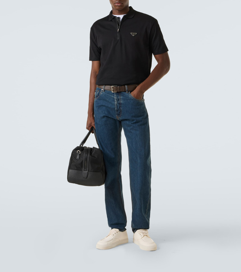Prada Re-Nylon-trimmed cotton piqué polo shirt outlook