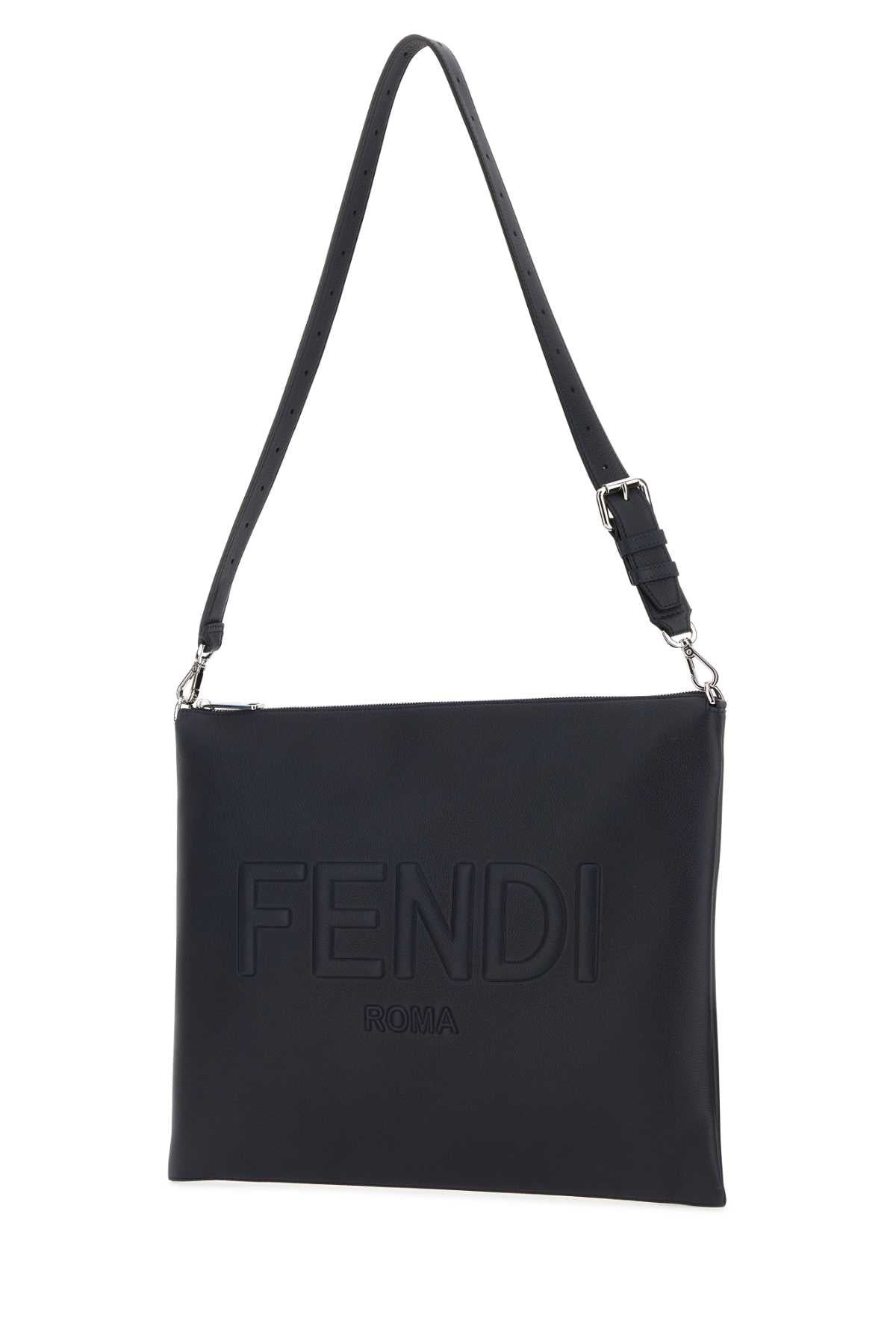 Fendi Men Midnight Blue Leather Fendi After Fendi Roma Shoulder Bag - 2