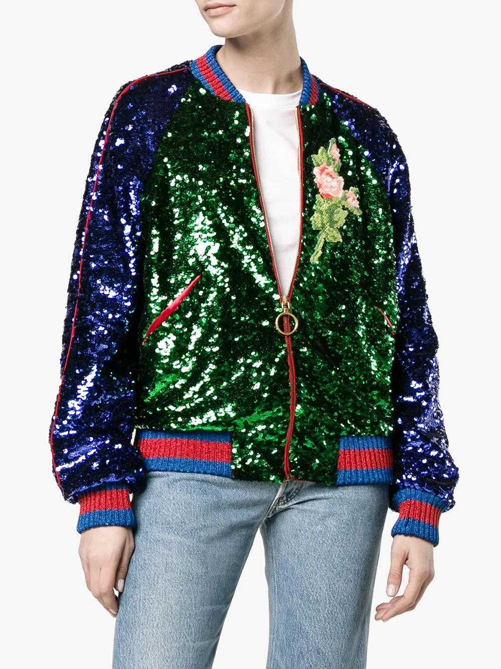 sequin embellished bomber jacket - 3