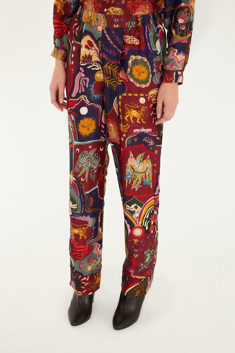 Multicolor Artsy Surreal Land Lenzing™ Ecovero™ Viscose Pants 2