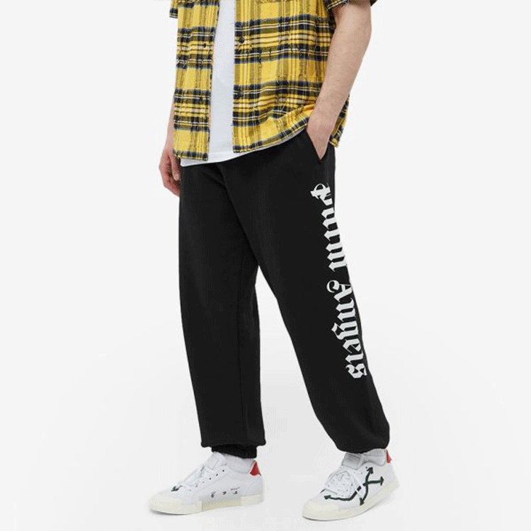 Palm Angels SS22 Side Logo Sweatpants 'Black White' PMCH010C99FLE0011001 - 3