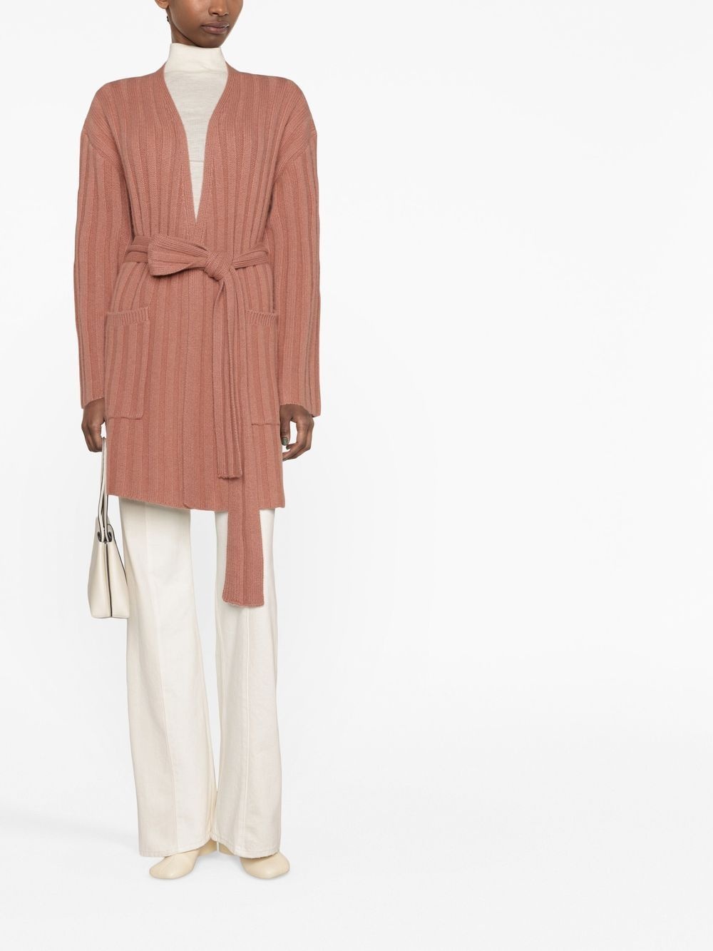 tie-waist cashmere cardigan - 2