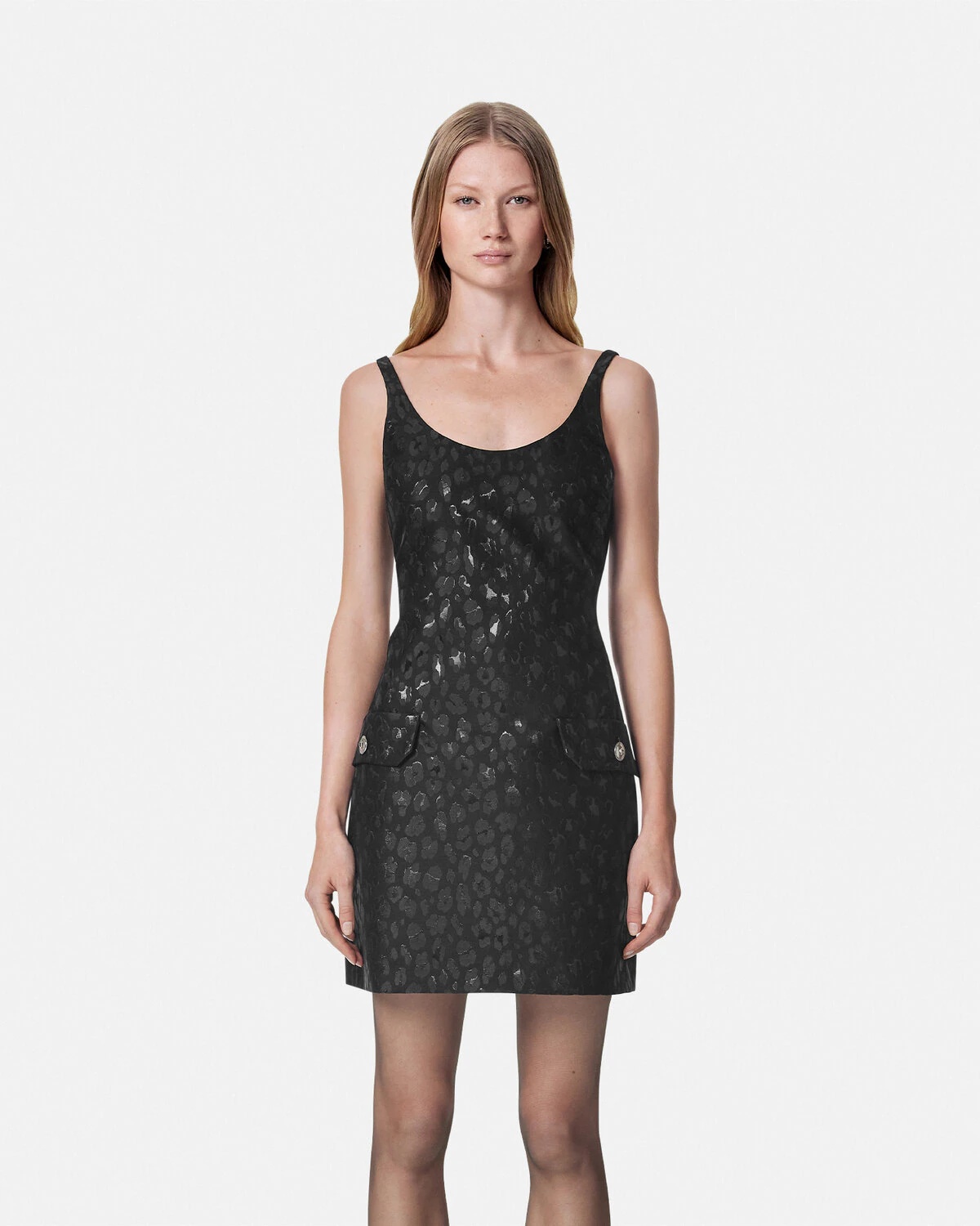 Leopard Jacquard Scoop Mini Dress - 4
