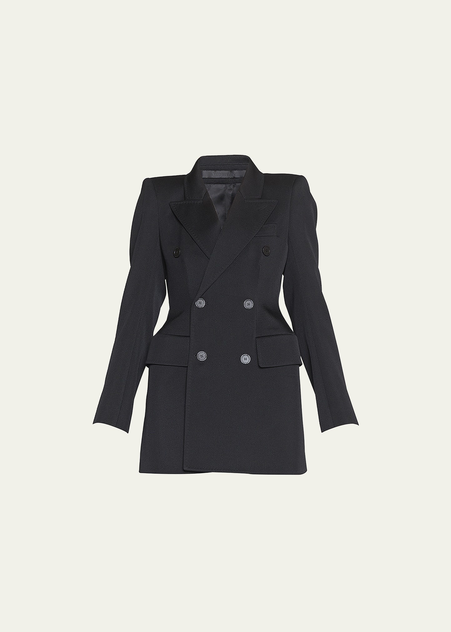 Hourglass Double-Breasted Wool Blazer - 1