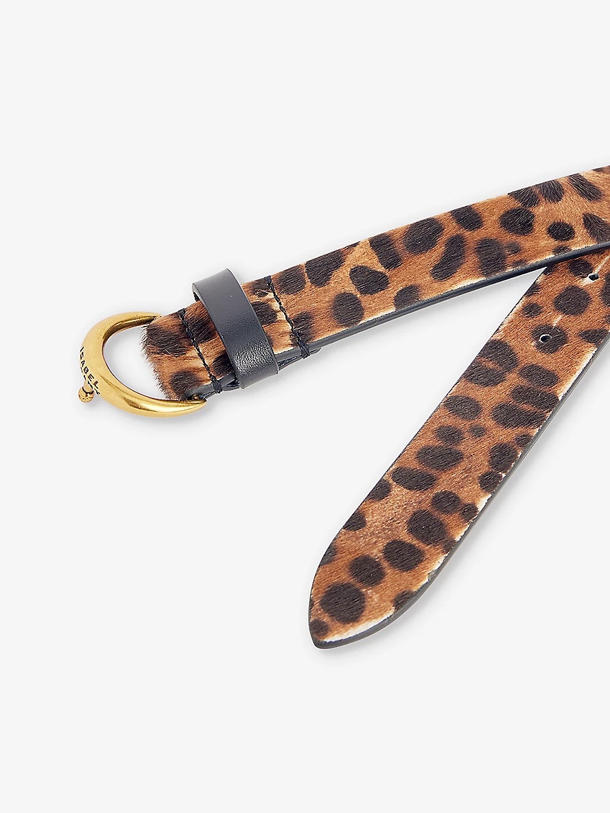 Luno leopard-print leather belt - 2