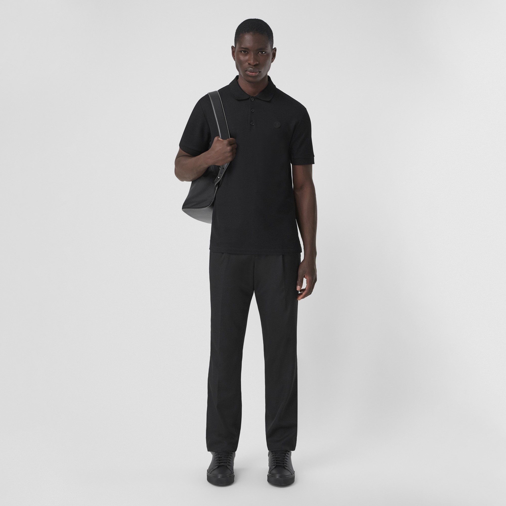 Monogram Motif Cotton Piqué Polo Shirt - 4