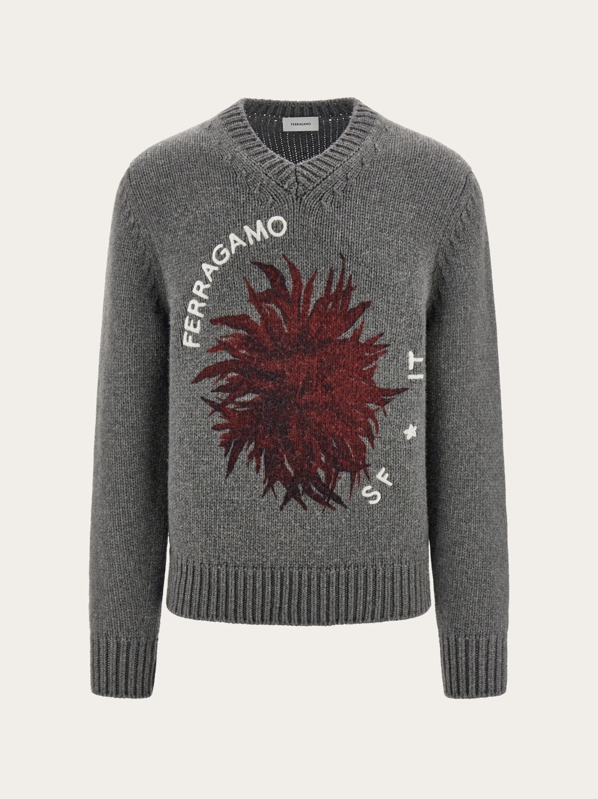 Knitted sweater with Dahlia motif - 1