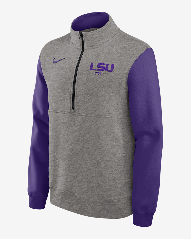LSU Club Men's Nike College 1/2-Zip Crew 1