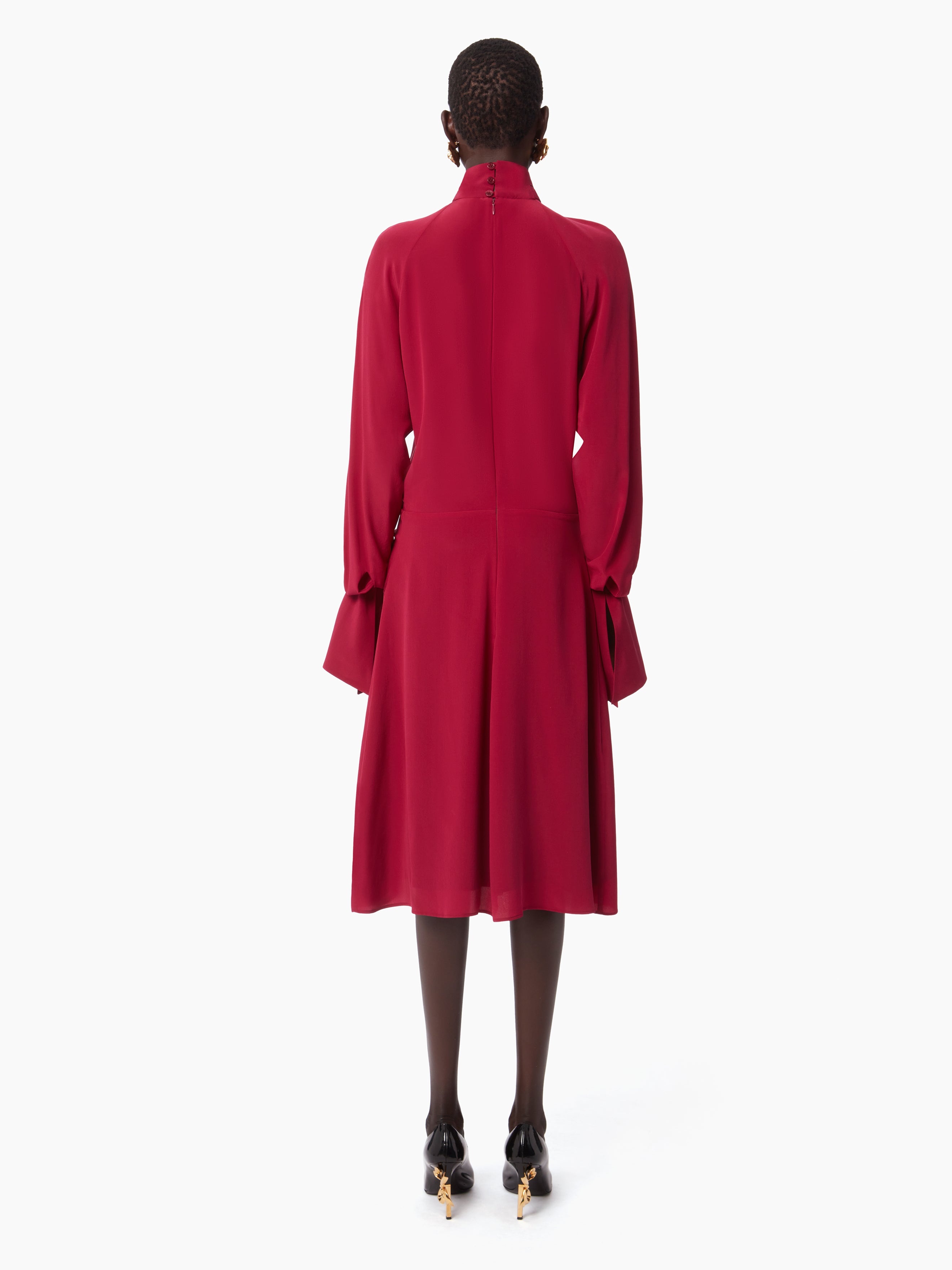 HIGH NECK MIDI DRESS - 4