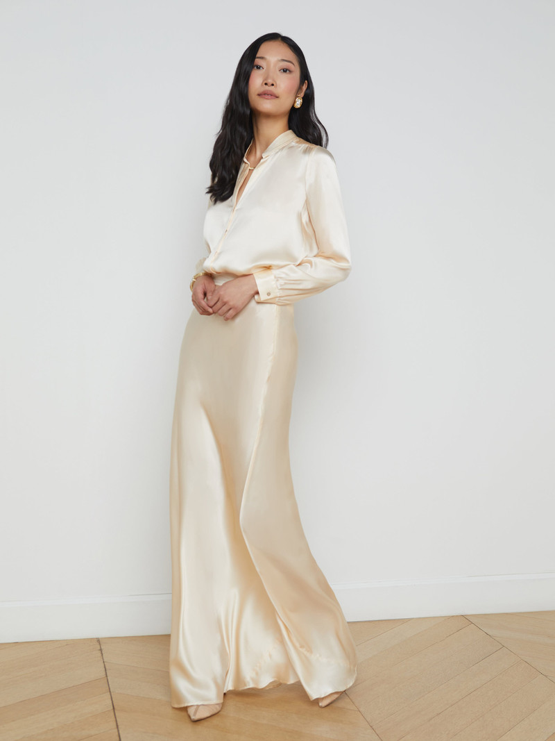 L'AGENCE Ryker Silk Maxi Skirt outlook